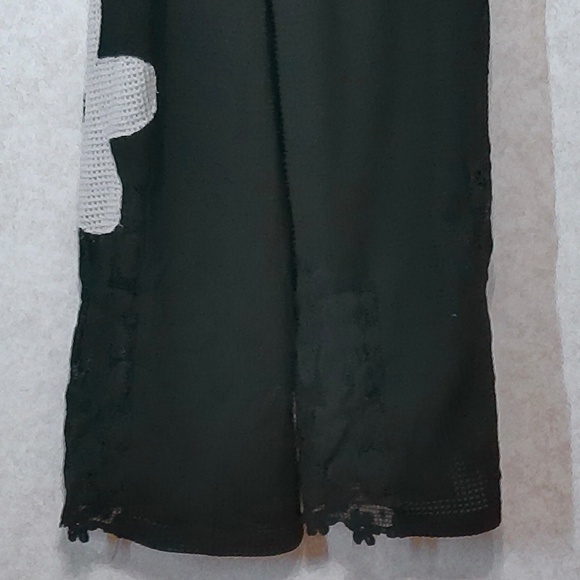 NEW Davi & Dani Waffle Knit Wide Leg Pants with Flower Patch & Lace Size L,M & S - Picture 15 of 15